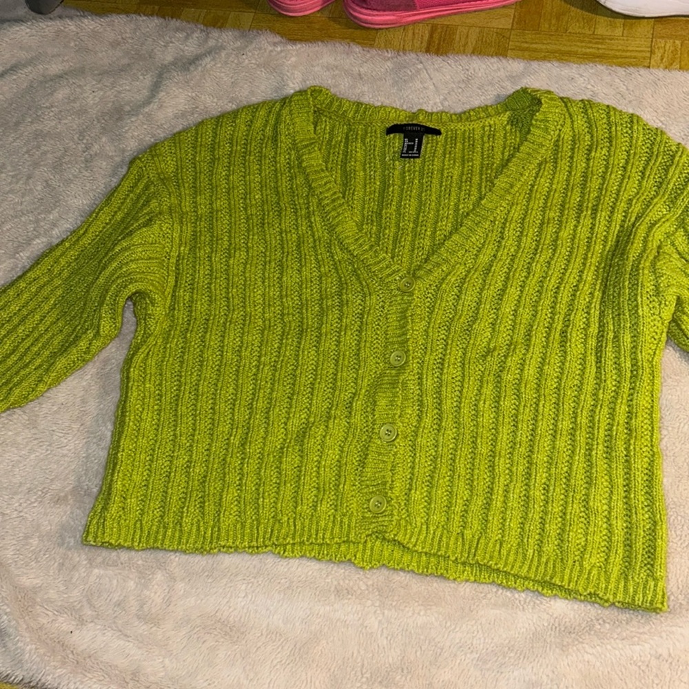 Cropped Green Forever 21 Sweater